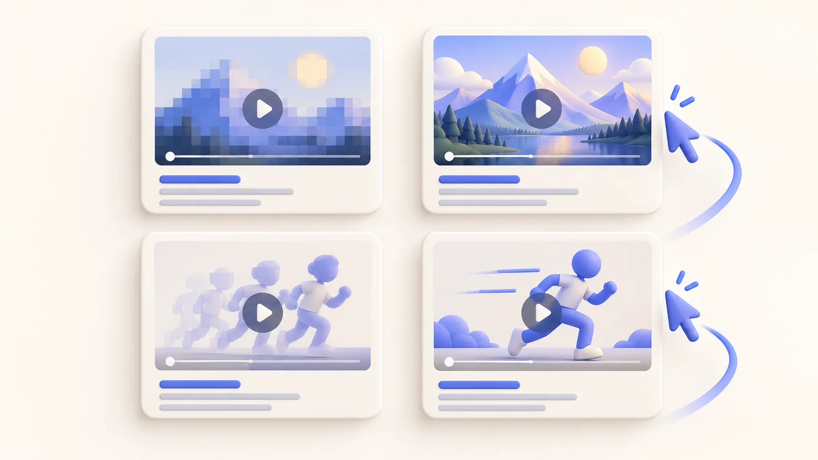 Four video examples distinguish detail choices from motion choices
