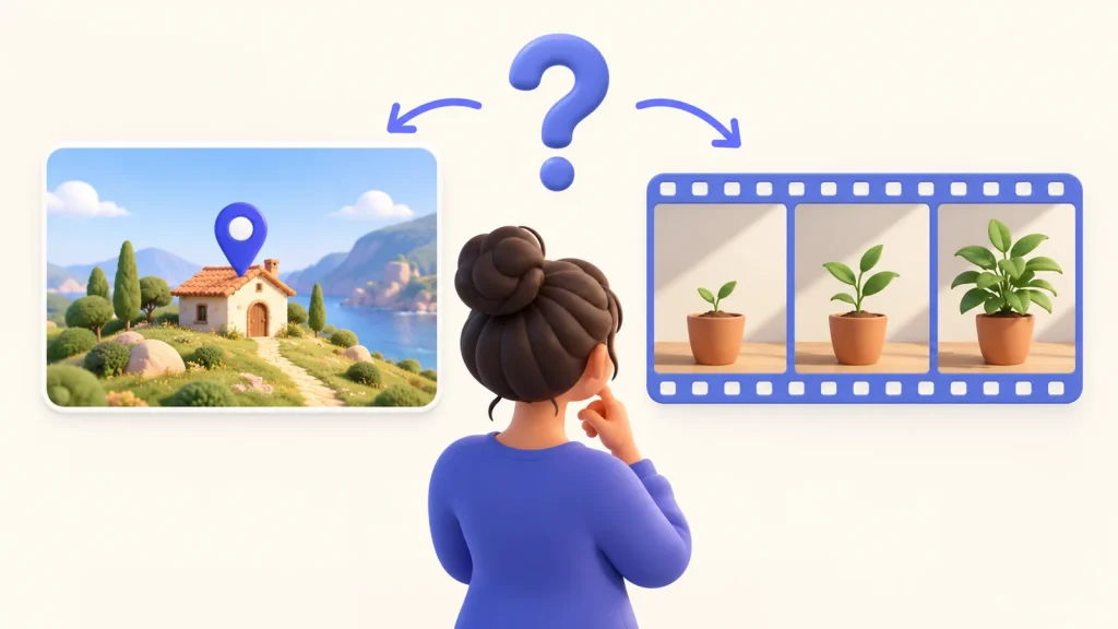 Thẻ ảnh tĩnh và dải video thay đổi được trình bày cân bằng